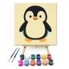 Cuki Pingvin Barát - gyerek számfestő készlet - Számfestő.hu - 30×30cm - keretre feszítve