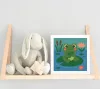 Vidám Béka a Tóparton - gyerek számfestő készlet - Számfestő.hu - 40×40cm - keret nélkül