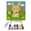 Vidám Nyuszi a Tulipánok Között - gyerek számfestő készlet - Számfestő.hu - 20×20cm - keret nélkül