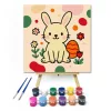 Cuki Nyuszi a Tavaszi Kertben - gyerek számfestő készlet - Számfestő.hu - 20×20cm - keretre feszítve