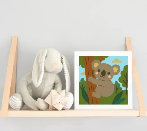 Cuki Koala a Fán - gyerek számfestő készlet - Számfestő.hu - 30×30cm - keretre feszítve