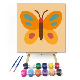 Vidám Színes Pillangó - gyerek számfestő készlet - Számfestő.hu - 20×20cm - keret nélkül