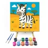 Vidám Zebrakölyök a Szavannán - gyerek számfestő készlet - Számfestő.hu - 20×20cm - keret nélkül