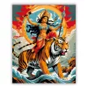 Durga Istennő Tigris Hátán - számfestő készlet - Számfestő.hu - 40×50cm - Keret nélkül