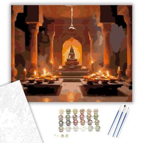Hindu Templom Belső Aarti Ceremóniával - számfestő készlet - Számfestő.hu - 40×50cm - keret nélkül