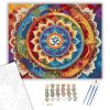 Om Szimbólum Mandala - számfestő készlet - Számfestő.hu - 40×50cm - keretre feszítve
