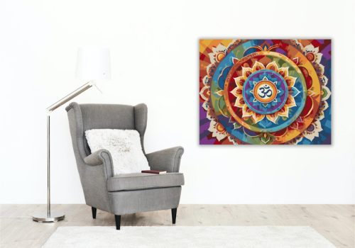 Om Szimbólum Mandala - számfestő készlet - Számfestő.hu - 80×100cm - keret nélkül