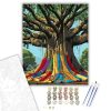 Szent Banyanfa Színes Szövetekkel - számfestő készlet - Számfestő.hu - 40×50cm - keret nélkül