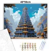 Díszes Hindu Templomtorony - számfestő készlet - Számfestő.hu - 40×50cm - Keret nélkül