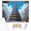 Díszes Hindu Templomtorony - számfestő készlet - Számfestő.hu - 60×70cm - keretre feszítve