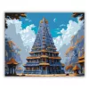 Díszes Hindu Templomtorony - számfestő készlet - Számfestő.hu - 40×50cm - Keretre feszítve