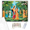Radha és Krishna Raas Leela - számfestő készlet - Számfestő.hu - 40×50cm - keret nélkül