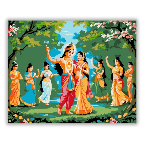 Radha és Krishna Raas Leela - számfestő készlet - Számfestő.hu