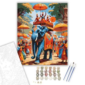 Hindu Fesztiváli Felvonulás - számfestő készlet - Számfestő.hu - 40×50cm - keret nélkül