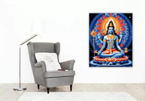 Vishnu Kozmikus Harmóniában - számfestő készlet - Számfestő.hu - 40×50cm - keret nélkül