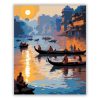 Varanasi Hajnal a Gangesz Partján - Számfestő.hu