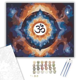 Kozmikus Om Szimbólum - számfestő készlet - Számfestő.hu - 40×50cm - keret nélkül