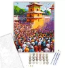 Holi Ünnep Ősi Templom Előtt - számfestő készlet - Számfestő.hu - 40×50cm - keretre feszítve