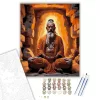 Meditáló Sadhu a Barlangban - számfestő készlet - Számfestő.hu - 50×60cm - keretre feszítve