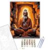 Meditáló Sadhu a Barlangban - számfestő készlet - Számfestő.hu - 60×70cm - keret nélkül