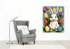 Mosolygó Nyuszi Tulipánokkal - számfestő készlet - Számfestő.hu - 60×70cm - keretre feszítve