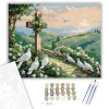 Borostyánnal Borított Kereszt és Galambok - számfestő készlet - Számfestő.hu - 60×70cm - keretre feszítve