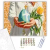 Keresztény Húsvéti Tojás Tulipánokkal - számfestő készlet - Számfestő.hu - 60×70cm - keret nélkül