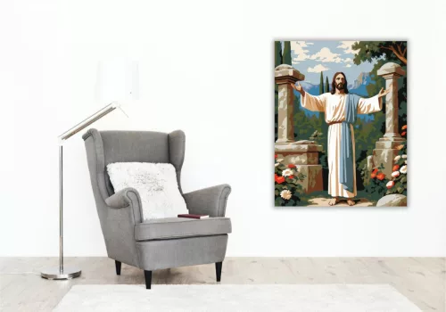 Jézus a Kertben - számfestő készlet - Számfestő.hu - 60×70cm - keret nélkül