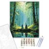 Meditáló Nők Erdőtisztáson - számfestő készlet - Számfestő.hu - 40×50cm - keret nélkül