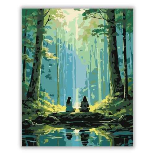 Meditáló Nők Erdőtisztáson - Számfestő.hu
