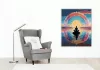 Meditáló Alak Mandala Fényekkel a Tengeren - számfestő készlet - Számfestő.hu - 40×50cm - keret nélkül