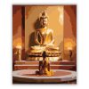 Meditáló Alak Arany Buddha Szobor előtt - Számfestő.hu