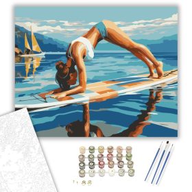 Jóga Plank Pozíció Deszkán - számfestő készlet - Számfestő.hu - 40×50cm - keret nélkül