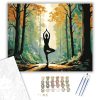 Jóga Póz Erdős Környezetben - számfestő készlet - Számfestő.hu - 60×70cm - keret nélkül