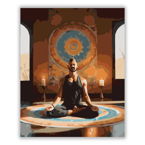 Meditáló Férfi Mandalával - Számfestő.hu