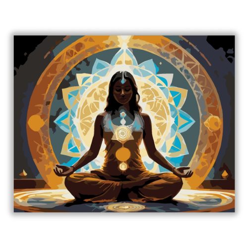 Meditáló Jógi Szent Geometriával - Számfestő.hu