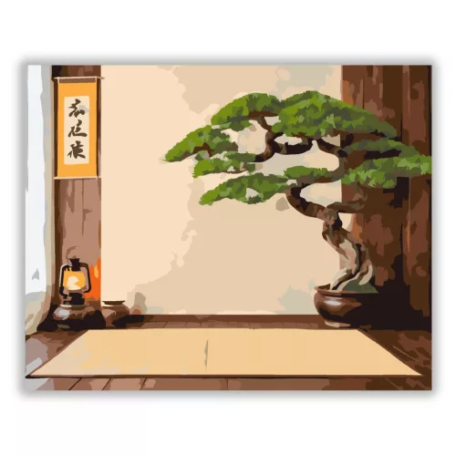 Bonsai és Zen Kalligráfia - számfestő készlet - Számfestő.hu - 40×50cm - Keret nélkül