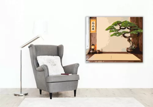Bonsai és Zen Kalligráfia - számfestő készlet - Számfestő.hu - 40×50cm - Keret nélkül
