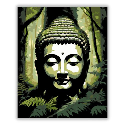 Buddha Fej és Páfrányok Zen Kertben - Számfestő.hu