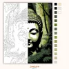 Buddha Fej és Páfrányok Zen Kertben - számfestő készlet - Számfestő.hu - 40×50cm - Keret nélkül