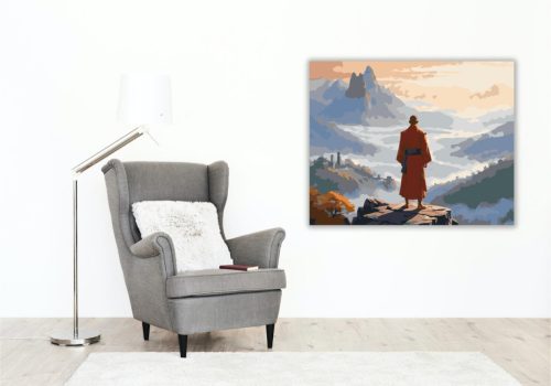 Szerzetes a Hegyi Kilátónál - számfestő készlet - Számfestő.hu - 40×50cm - keret nélkül