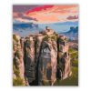 Meteora Kolostorai Naplementében - Számfestő.hu
