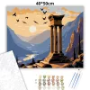 Delphi Templomának Sziluettje Naplementében - számfestő készlet - Számfestő.hu - 40×50cm - Keret nélkül