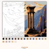 Delphi Templomának Sziluettje Naplementében - számfestő készlet - Számfestő.hu - 40×50cm - Keret nélkül