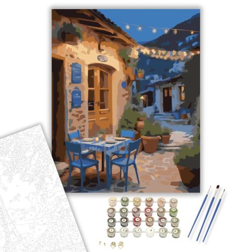 Hegyi Falu Taverna - számfestő készlet - Számfestő.hu - 40×50cm - keret nélkül