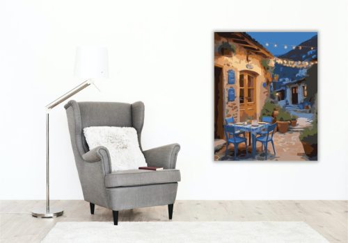 Hegyi Falu Taverna - számfestő készlet - Számfestő.hu - 40×50cm - keretre feszítve