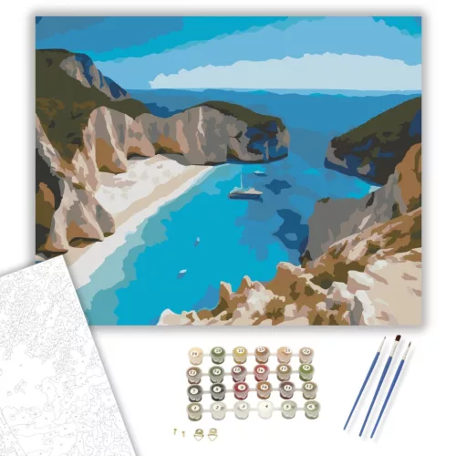 Navagio Beach Zakynthos - számfestő készlet - Számfestő.hu - 80×100cm - keret nélkül