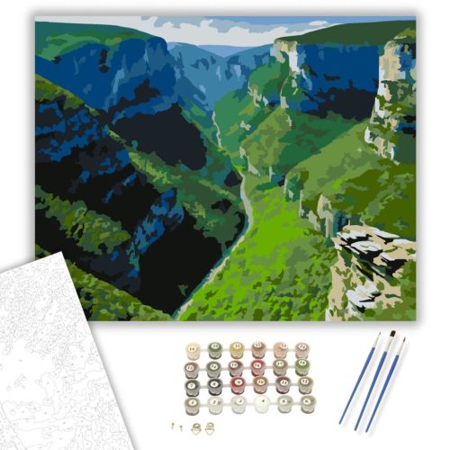 Vikos-kanyon Panoráma - számfestő készlet - Számfestő.hu - 50×60cm - keret nélkül