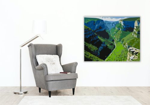 Vikos-kanyon Panoráma - számfestő készlet - Számfestő.hu - 40×50cm - keret nélkül