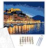 Nafplio Éjszakai Fényei a Kikötőben - számfestő készlet - Számfestő.hu - 80×100cm - keretre feszítve